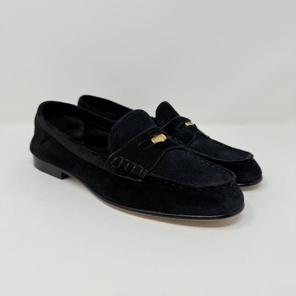 New Veronica Beard Suede Coin Penny Loafer Black Sz 8 - Picture 2 of 12